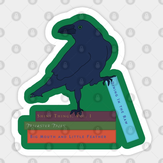 Reading Raven Book Crow Sticker by Craneibou